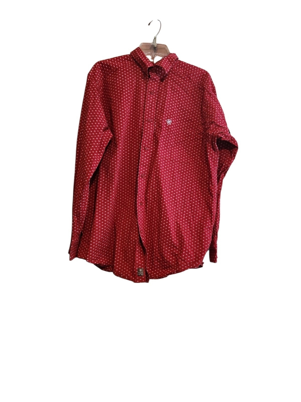 Ariat Men's Geometric Button Down Red Size Large